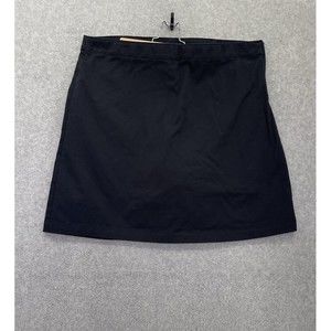 Lands' End Women's Skort Solid Black Size 16 Cotton Blend A Line